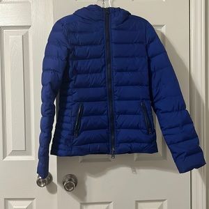 American eagle outfitters blue hooded puffer jacket 70/30 down feather